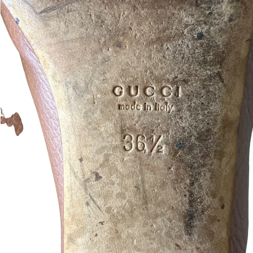 Gucci Ballet Flats Interlocking G Dusty Pink Leather 36.5 - Picture 8 of 14